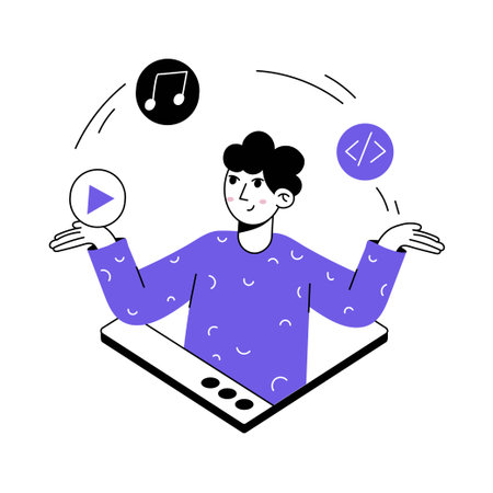 Shuffling Apps Vector Illustration. EPS 10 Fileのイラスト素材