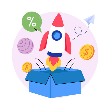 Product Launch Concept Style illustrations. EPS 10 Fileのイラスト素材