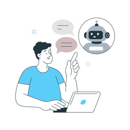 Ai Customer Service Flat Style Design Vector illustration. EPS 10 Fileのイラスト素材