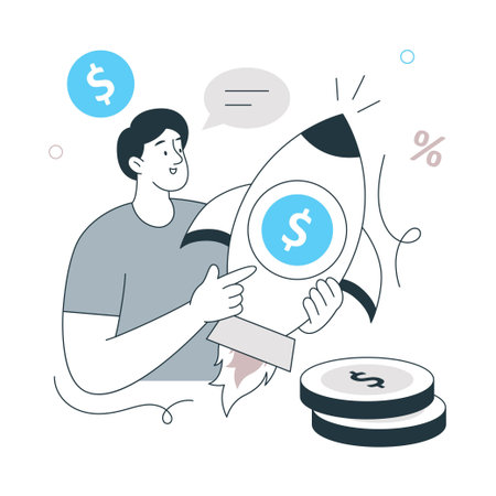 Increase Profit Flat Style Design Vector illustration. EPS 10 Fileのイラスト素材