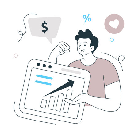 Happy Investor Flat Style Design Vector illustration. EPS 10 Fileのイラスト素材