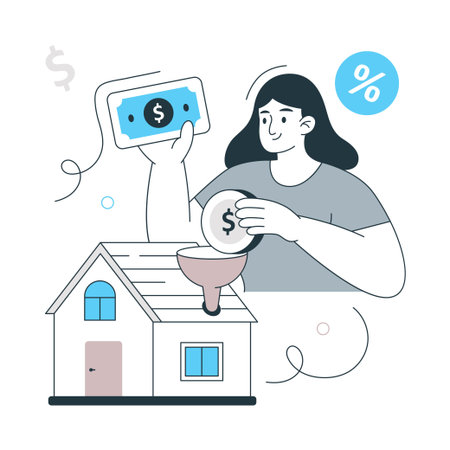 Property Investment Flat Style Design Vector illustration. EPS 10 Fileのイラスト素材