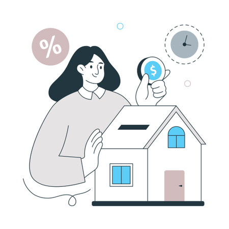 Mortgage Loan Flat Style Design Vector illustration. EPS 10 Fileのイラスト素材