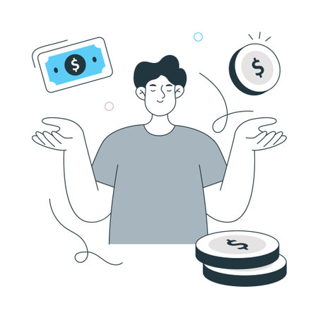 Financial Independence Flat Style Design Vector illustration. EPS 10 Fileのイラスト素材