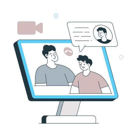 Video Conferencing Flat Style Design Vector illustration. EPS 10 Fileのイラスト素材