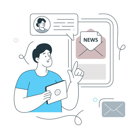 Newsletter  Flat Style Design Vector illustration. EPS 10 Fileのイラスト素材