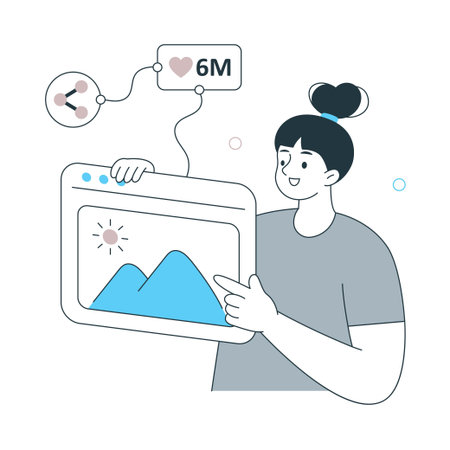 Content Sharing Flat Style Design Vector illustration. EPS 10 Fileのイラスト素材