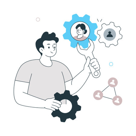 Managing Employee Flat Style Design Vector illustration. EPS 10 Fileのイラスト素材