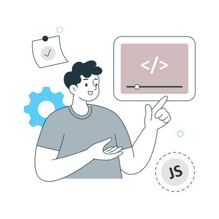 Web Development Course Flat Style Design Vector illustration. EPS 10 Fileのイラスト素材