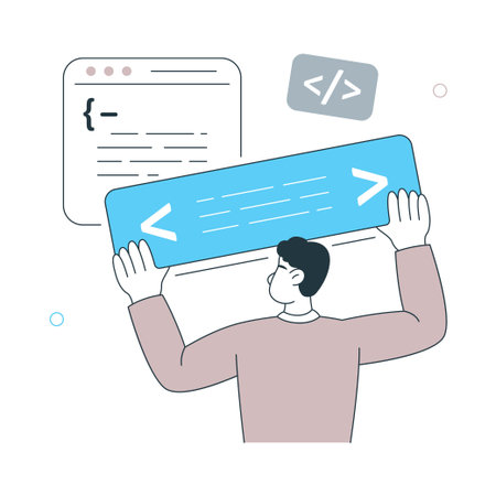 Coder Flat Style Design Vector illustration. EPS 10 Fileのイラスト素材