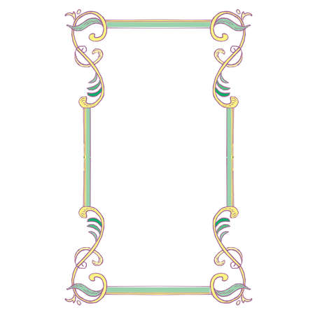 floral colorful border frame illustration fileのイラスト素材