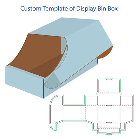 Custom template of display bin box . product packaging display bin box for auto parts.のイラスト素材