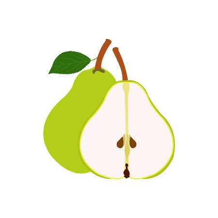 Health and Nutrition Benefits of Pears, Pear fruit vector illustrationsのイラスト素材