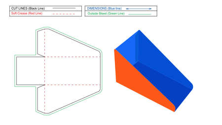 Display Box dieline template packaging and 3D render boxの写真素材
