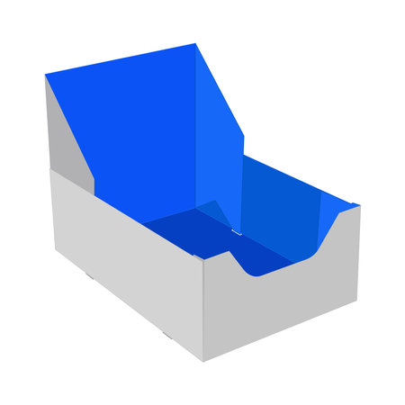 BOTTOM DISPLAY BOXES, Mailer box with Zipper, Custom Showcase Exhibi box 3D render and mockupのイラスト素材