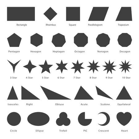 Different quality geometric formal shape icon setのイラスト素材