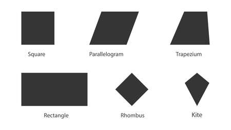 Rectangle Rhombus Square Parallelogram Trapezium and kiteのイラスト素材