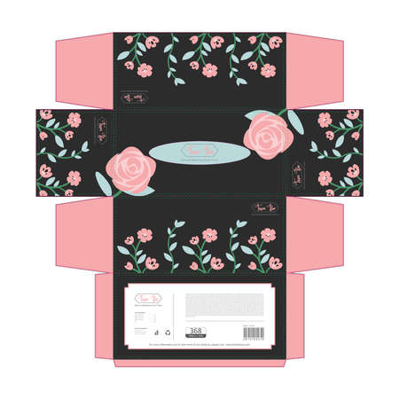 Black Tissue Box Cover Vector Print Readyのイラスト素材