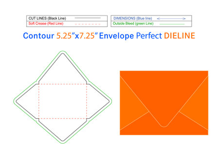 Document envelope 5x11 inche dieline template and 3D envelope editable easily resizableのイラスト素材