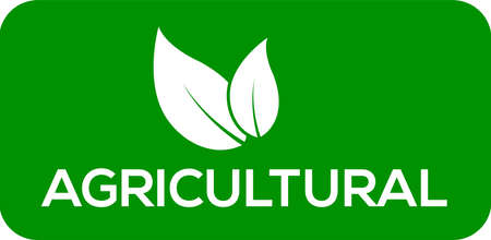 Agricultural leaf vector logo or icon, green background agricultural logoのイラスト素材