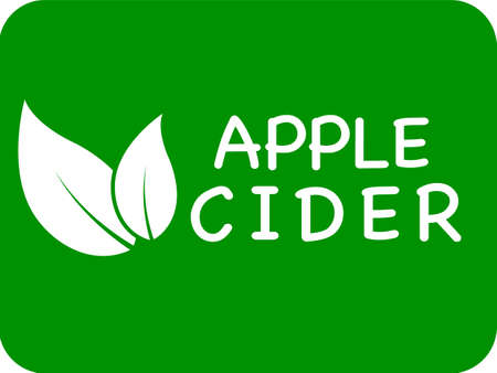 Apple cider vector logo or icon, green background Apple cider  logoのイラスト素材