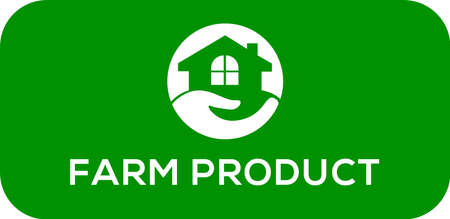Farm product leaf vector logo green background farm product leaf  logo or iconのイラスト素材