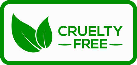 Cruelty free vector logo or icon, green background cruelty free logoのイラスト素材
