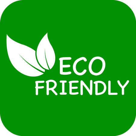 Eco friendly vector logo or icon, green background eco friendly logoのイラスト素材