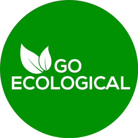 Green background go ecological vector logo or icon, go ecological logoのイラスト素材