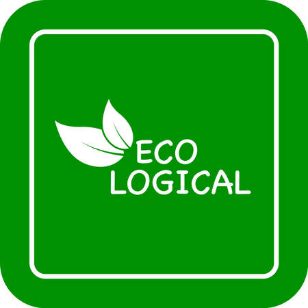 Ecological vector logo or icon, green background Ecological logoのイラスト素材