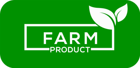 Farm product leaf vector logo green background farm product leaf  logo or iconのイラスト素材