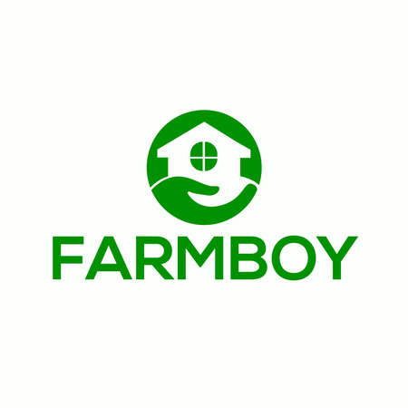 Farmboy vector logo or icon, white background farmboy logoのイラスト素材