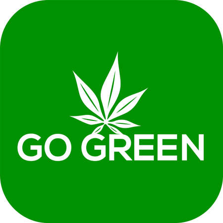 Go green vector logo or icon, white background go green logoのイラスト素材