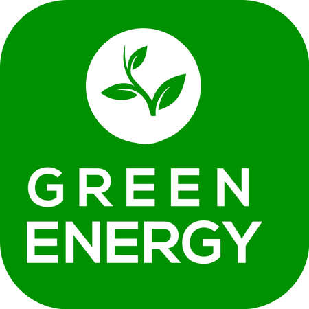 Green background Green energy vector logo or icon, Green energy logoのイラスト素材