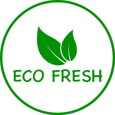 Eco fresh vector logo or icon, green background eco fresh logoのイラスト素材