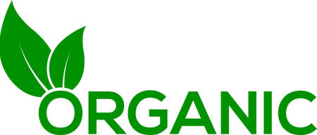 White background organic vector logo or icon, organic leaf logoのイラスト素材
