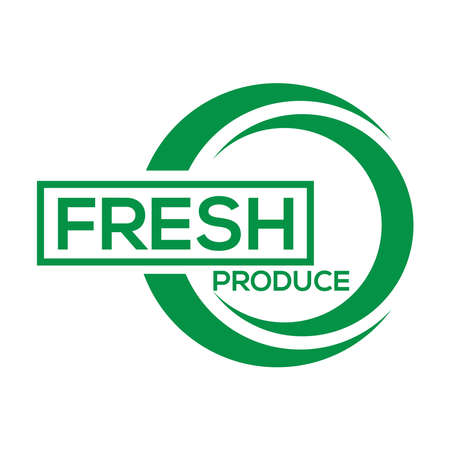 Fresh produce vector logo or icon, White background fresh produce logoのイラスト素材