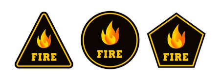 fire sign or symbol vector logo, icon illustraionのイラスト素材