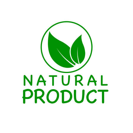 Natural product vector logo or icon, white background  natural product logoのイラスト素材