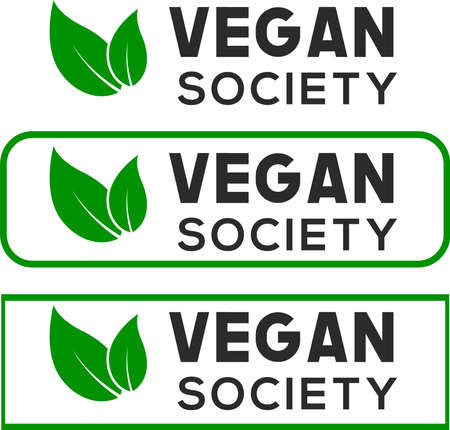 Vegan society leaf vector logo or icon, white background Vegan society leaf logoのイラスト素材