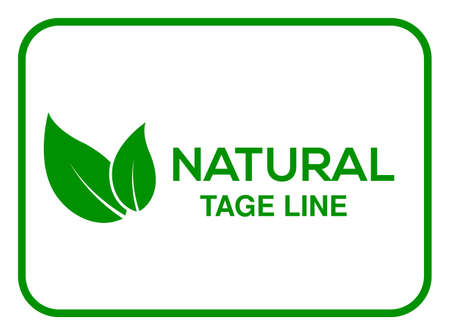 white background  natural tage line logo, Natural tage line vector logo or iconのイラスト素材
