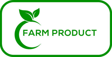White background farm product leaf  logo or icon farm product leaf vector logoのイラスト素材