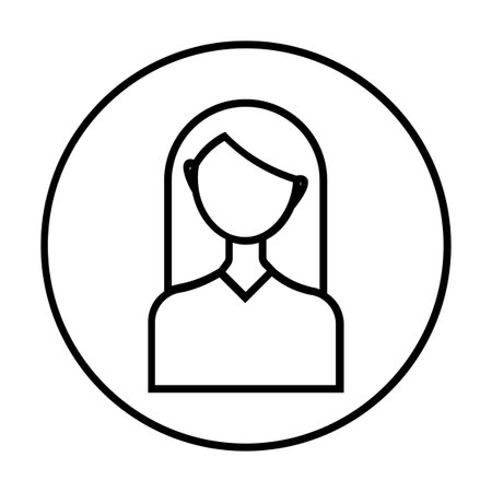Avatar woman icon. Thin circle design. Vector Illustration.のイラスト素材