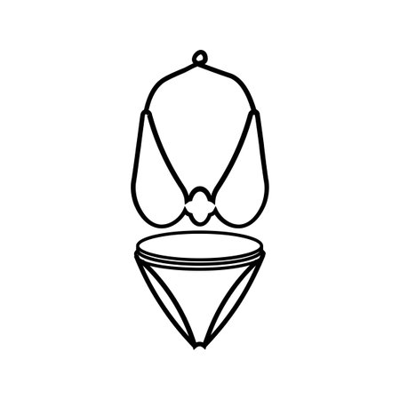 womens swimsuit icon over white background, line style, vector illustrationのイラスト素材