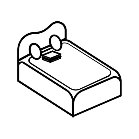 wooden bedside table isolated icon vector illustration design  black lineのイラスト素材