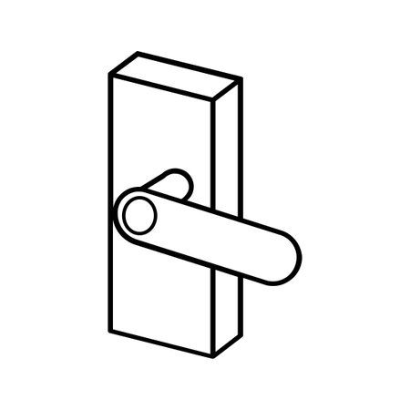door handle icon over white background, line detail style, vector illustrationのイラスト素材