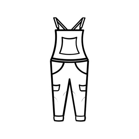 womens overalls icon over white background, line style, vector illustrationのイラスト素材