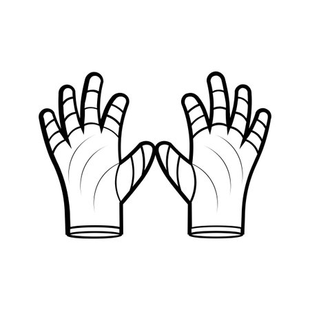rubber gloves icon over white background, line style, vector illustrationのイラスト素材