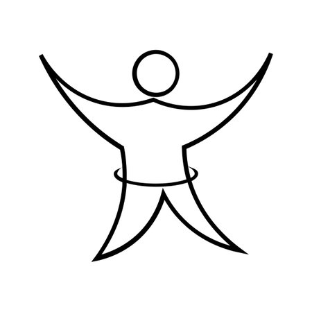 silhouette of happy man celebrating isolated icon vector illustration desingのイラスト素材