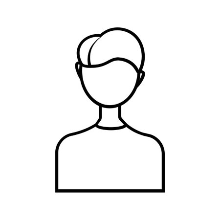 Avatar man line style icon design, Boy male person people human social media and portrait theme Vector illustrationのイラスト素材